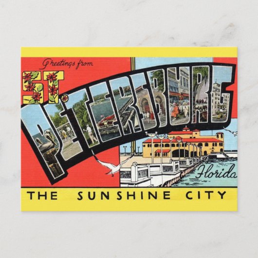 Retro St. Petersburg Florida  Briefkaart (Voorkant)