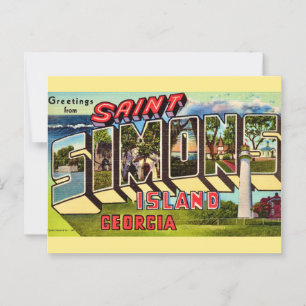 Retro St Simons Island  Briefkaart