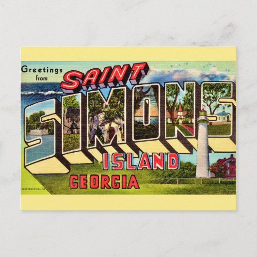 Retro St Simons Island  Briefkaart (Voorkant)