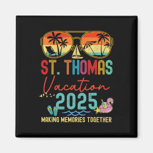 Retro St. Thomas Vakantie 2025 Herinneringen Match Magneet