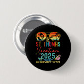 Retro St. Thomas Vakantie 2025 Herinneringen Match Ronde Button 5,7 Cm (Voorkant /achterkant)