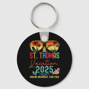 Retro St. Thomas Vakantie 2025 Herinneringen Match Sleutelhanger
