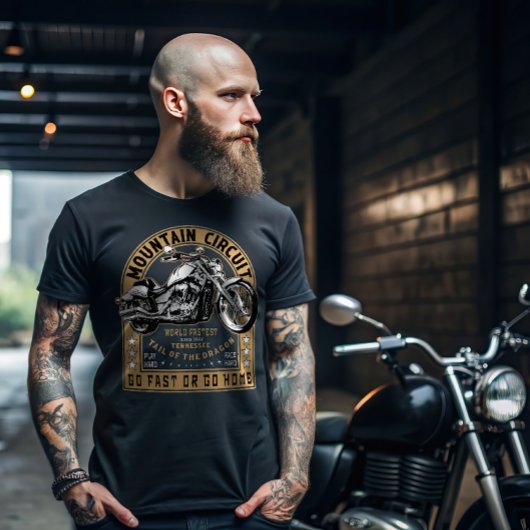 Retro staart van de Dragon motorfiets T-shirt