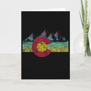 Retro staatsvlag Colorado Rocky Mountains Skiën A Kaart