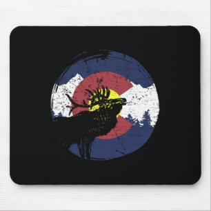 Retro staatsvlag Colorado Rocky Mountains Skisport Muismat