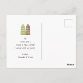 Retro stad nieuw adres briefkaart (Achterkant)