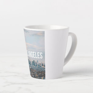 Retro Stadsesthetiek Reizen Los Angeles Silhouet Latte Mok