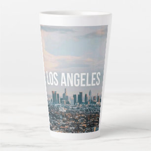 Retro Stadsesthetiek Reizen Los Angeles Silhouet Latte Mok