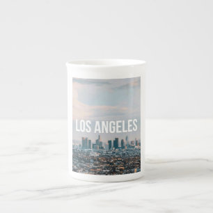 Retro Stadsesthetiek Reizen Los Angeles Silhouet  Porselein Kop