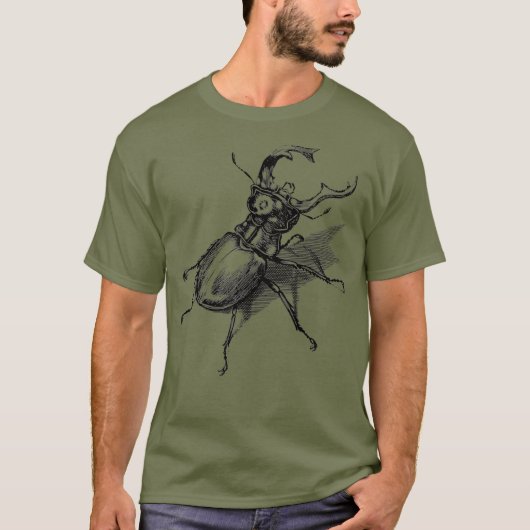 retro-stag kever wetenschappelijke entomologie t-shirt (Voorkant)