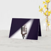Retro Stage-microfoon Kaart (Gele Bloem)