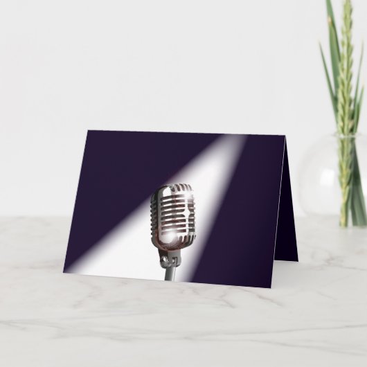 Retro Stage-microfoon Kaart (Voorkant)