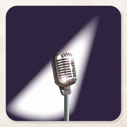 Retro Stage-microfoon Kartonnen Onderzetters (Voorkant)