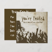 Retro Stained Rock Concert Uitnodiging (Voorkant / Achterkant)