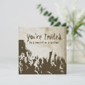 Retro Stained Rock Concert Uitnodiging (Staand voorkant)