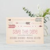 Retro-stammenpijlen Bewaar de datum-aankondiging Save The Date (Staand voorkant)
