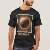 Retro Stamp I Overleefde Totale Zonsverduistering  T-shirt (Voorkant)