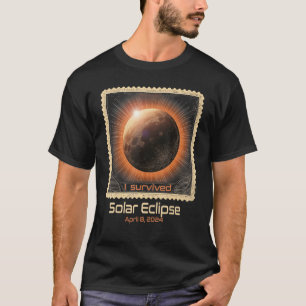 Retro Stamp I Overleefde Totale Zonsverduistering  T-shirt