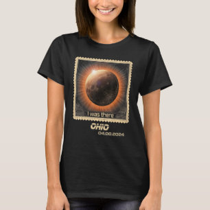 Retro Stamp Totale Zonsverduistering 2024 Ohio T-shirt