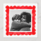 retro stamping red frame photo square christmas feestdagenkaart (Voorkant)