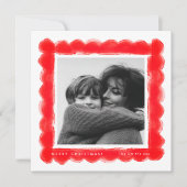 retro stamping red frame photo square christmas feestdagenkaart (Voorkant)