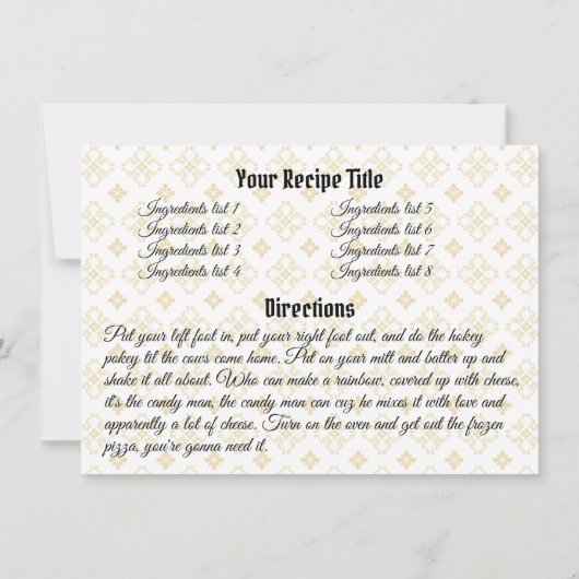 Retro stand mixer bakken kookboek recept kaart (Achterkant)