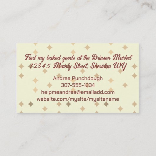 retro stand mixer bakkerij chef visitekaartje (Achterkant)