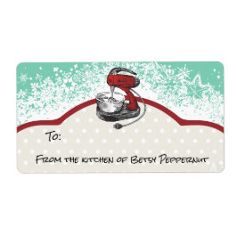 Retro stand mixer uit de keuken van Kerstmis Etiket