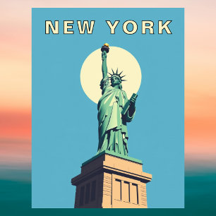 Retro-Standbeeld van de Vrijheid in New York City Briefkaart