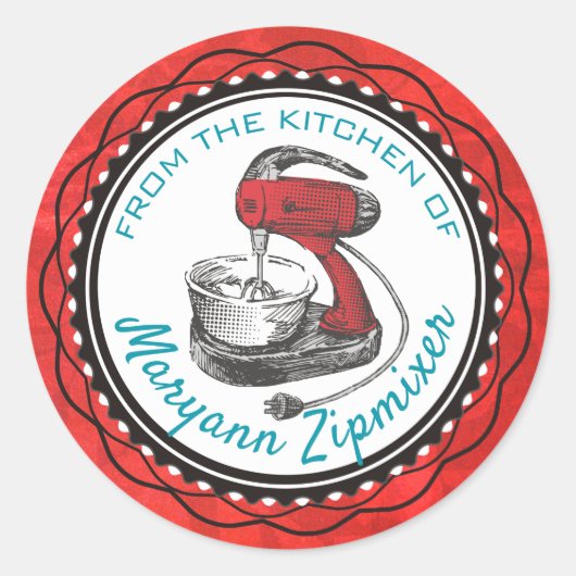 Retro standmixer uit de keuken van sticker (Voorkant)