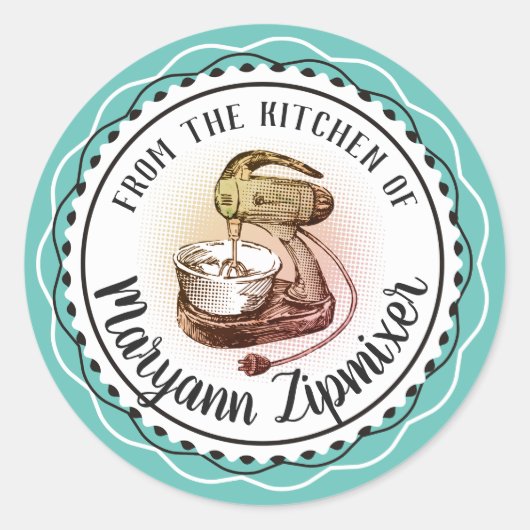 Retro standmixer uit de keuken van sticker (Voorkant)