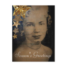 'Retro Star' Christmas Postcard