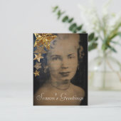 'Retro Star' Christmas Postcard Feestdagenkaart (Staand voorkant)