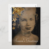 'Retro Star' Christmas Postcard Feestdagenkaart (Voorkant / Achterkant)