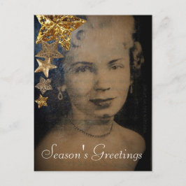 'Retro Star' Christmas Postcard Feestdagenkaart