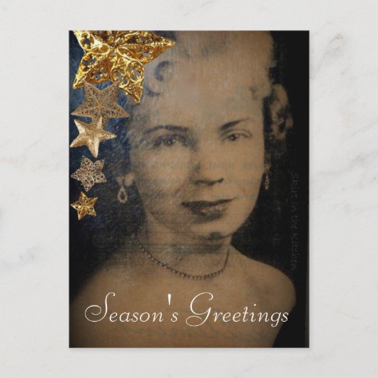 'Retro Star' Christmas Postcard Feestdagenkaart (Voorkant)