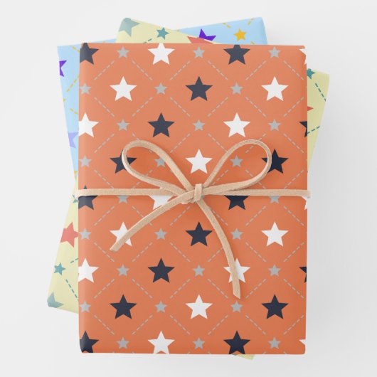 Retro Star Dot Line geometrisch patroon Inpakpapier Vel (In situ)