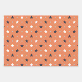 Retro Star Dot Line geometrisch patroon Inpakpapier Vel