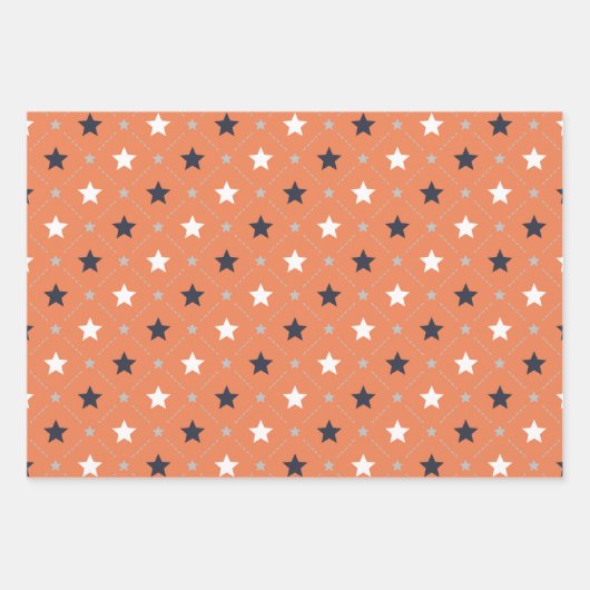 Retro Star Dot Line geometrisch patroon Inpakpapier Vel (Voorkant)