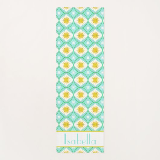Retro Star Flower Hourglass Pattern Gepersonalisee Yogamat (Voorkant)