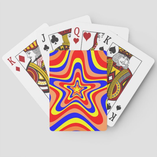 Retro Star ontwerp Pokerkaarten (Achterkant)