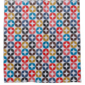 Retro  Star-patroon Douchegordijn (Voorkant)