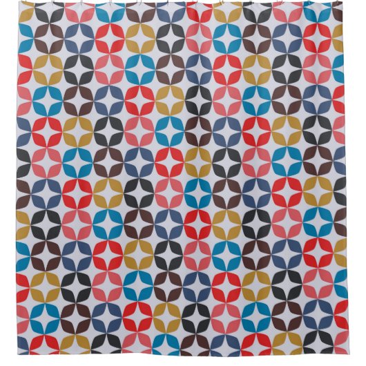 Retro  Star-patroon Douchegordijn (Voorkant)