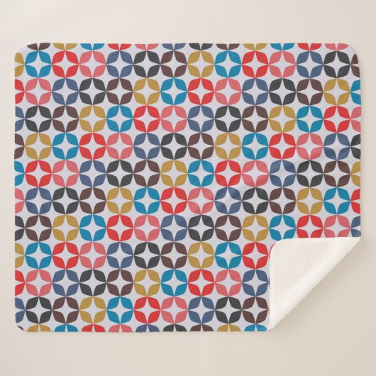 Retro Star-patroon Sherpa Deken (Voorkant (horizontaal))