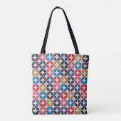 Retro  Star-patroon Tote Bag (Achterkant)