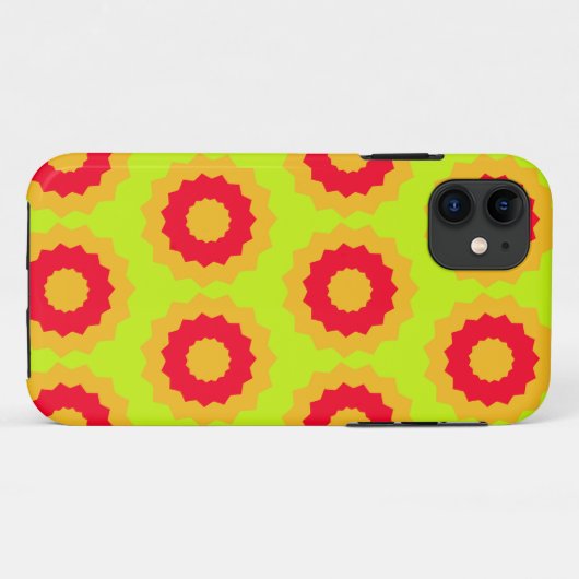 Retro Star Red Oranje Lime Green Case-Mate iPhone Case (Achterkant (horizontaal))