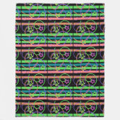 Retro Star Stripe Swirl Fleece Deken (Voorkant)