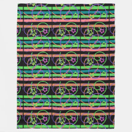 Retro Star Stripe Swirl Fleece Deken