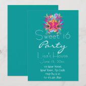 Retro Star Sweet Sixteen - uitnodiging op zaterdag (Voorkant / Achterkant)