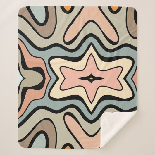 Retro Starburst Abstract Art Throw Blanket (Voorkant)